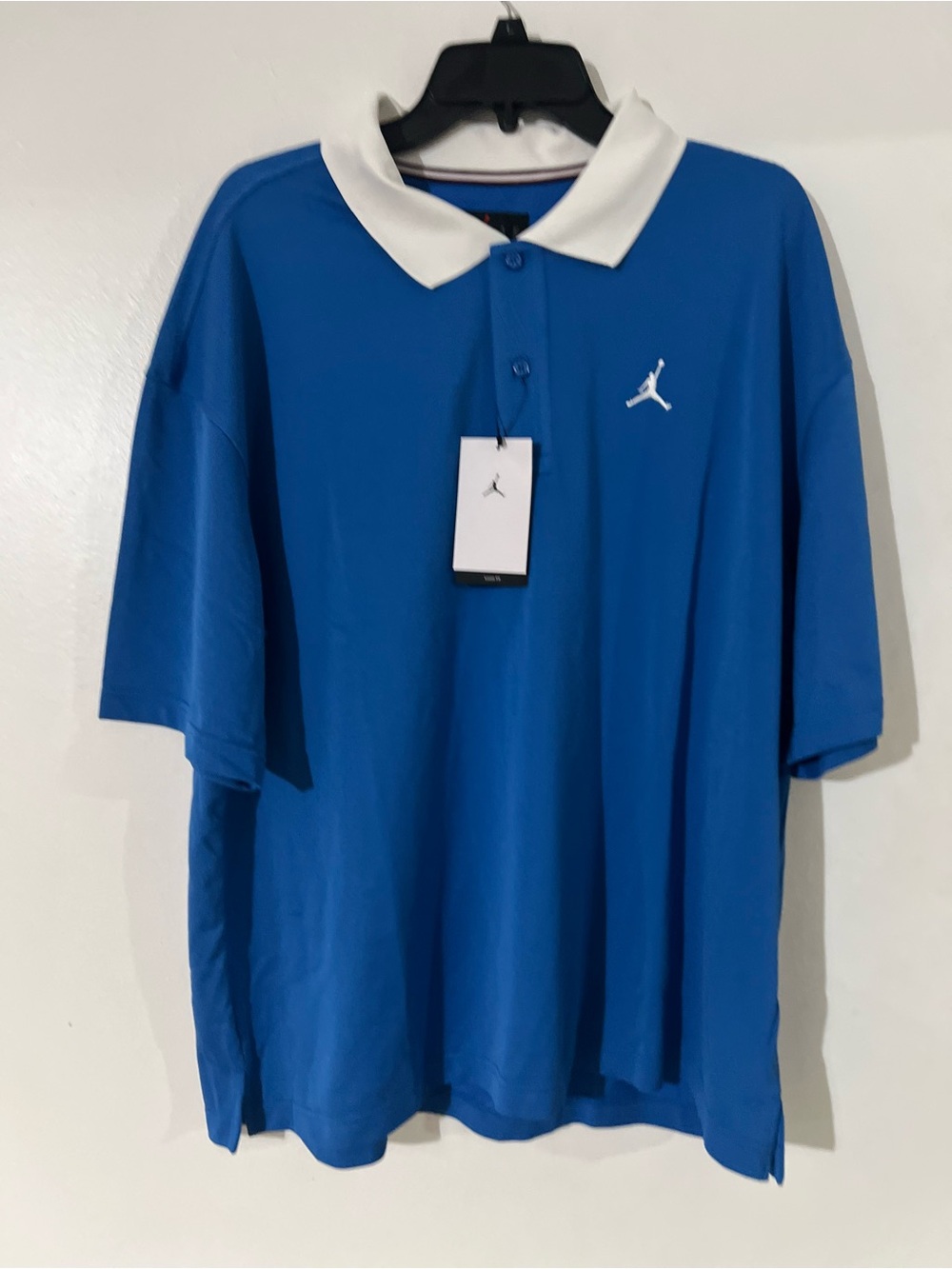 Jordan Men’s Royal Blue Polo with White Collar Sz L
